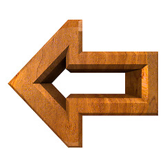 Image showing arrow symbol in wood - 3D 