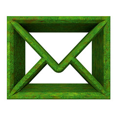 Image showing envelope email symbol in grass (3d) 