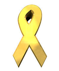 Image showing aids hiv symbol in gold (3d) 
