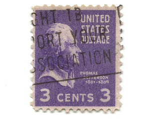 Image showing old postage stamp from USA 3 cent 