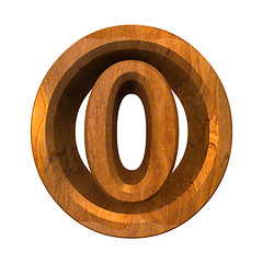 Image showing 3d number 0 in wood 