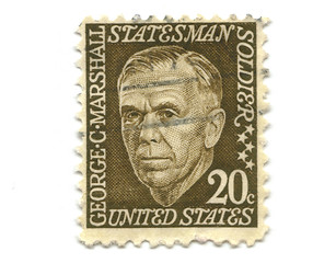 Image showing old postage stamp from USA 20 cent 
