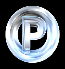 Image showing parking symbol in glass (3d) 