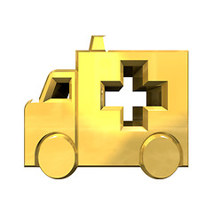 Image showing ambulance symbol in gold - 3d 