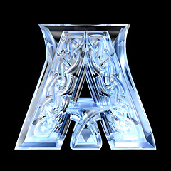 Image showing 3d illustration of Celtic alphabet letter A 