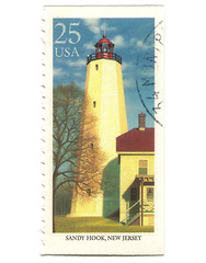 Image showing Old postage stamp from USA with Lighthouse 