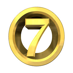 Image showing 3d number 7 in gold 