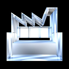 Image showing Manufacturer Building Icon on a White Background in glass - 3d