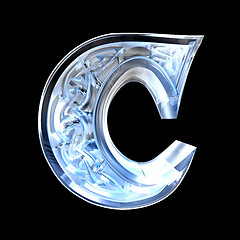 Image showing 3d made - illustration of Celtic alphabet letter C