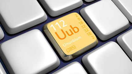 Image showing Keyboard (detail) with Ununbium element