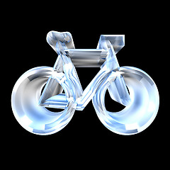 Image showing bike symbol in glass (3d) 