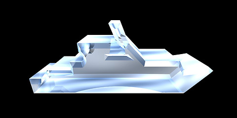 Image showing yacht Icon on a White Background - 3d glass 