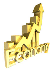 Image showing Economy - Statistics graphic in gold 