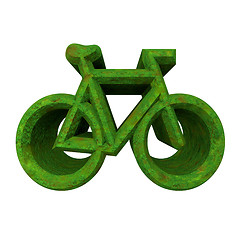 Image showing bike symbol in grass (3d)