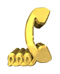 Image showing phone symbol in gold - 3D gold 