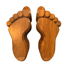 Image showing 3d foot prints in wood