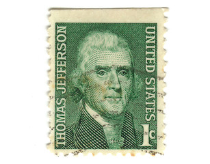 Image showing old postage stamp from USA 1 cent