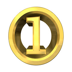 Image showing 3d number 1 in gold 