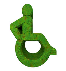 Image showing Universal wheelchair symbol in grass (3d)