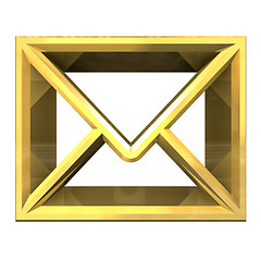 Image showing envelope email symbol in gold (3d) 