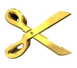 Image showing Scissor in gold - 3d 