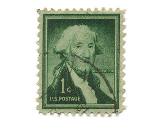 Image showing old postage stamp from USA one cent 