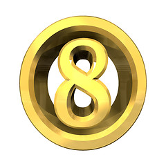 Image showing 3d number 8 in gold 