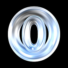 Image showing 3d number 0 in glass 