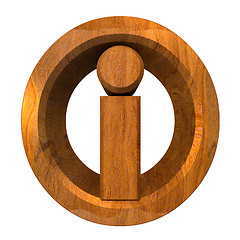 Image showing info symbol in wood (3d) 