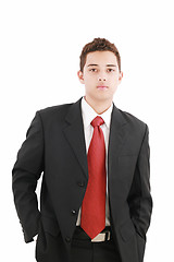 Image showing Portrait of a teenage boy in a business suit