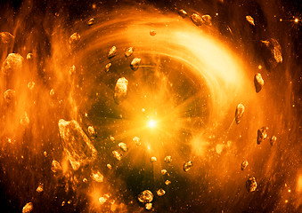 Image showing space vortex fantasy and asteroids