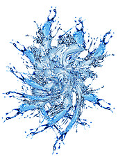 Image showing Blue water and water splash