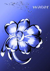 Image showing Flower from water drops