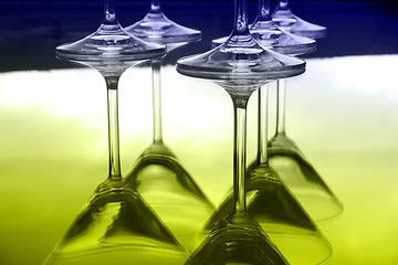 Image showing Martini glasses and reflections