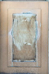 Image showing XXXL Grungy Water Stained Wood in Metal Frame