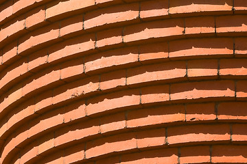 Image showing Full Frame Curved Bricks in Row Building Abstract