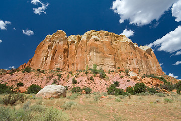 Image showing Sandstone Mesa Ghost Ranch, Aibquiu, New Mexico, Wide Angle Lens