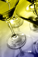 Image showing Martini glasses and reflections