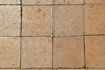Image showing XXXL Full Frame Square Brick Tile Sidewalk Background