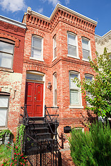 Image showing Red Brick Italianate Row House Home Washington DC