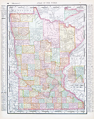 Image showing Antique Color Map Minnesota MN United States, USA