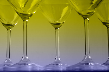 Image showing Martini glasses and reflections