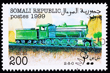 Image showing Somali Train Postage Stamp Old Railroad Steam Engine Locomotive