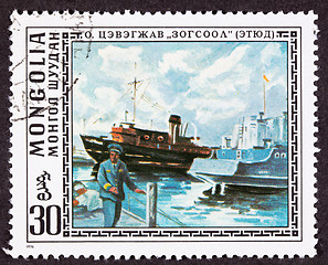 Image showing Cevegshava Painting Fishing Boats Harbor Dock Master