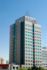 Image showing Office Building Against Blue Sky, Beijing, China