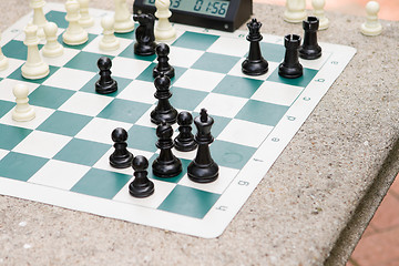 Image showing Chess Game Board Timer in the Park