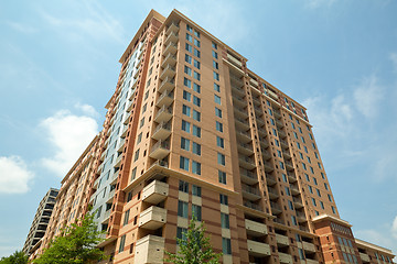 Image showing XXXL Modern Apartment Building Against Blue Sky Rosslyn, Virgini