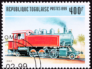 Image showing Canceled Togo Train Postage Stamp Old Railroad Steam Engine Loco