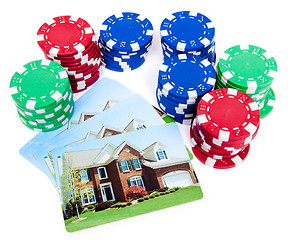Image showing Bet the House Poker Chips on Foreclosed Mortgage