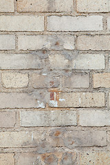 Image showing XXXL Grungy Full Frame Stained Patched Yellow Brick Wall